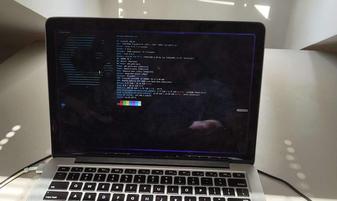 MacBook Pro 2013 showing doromi tul 1 fastfetch